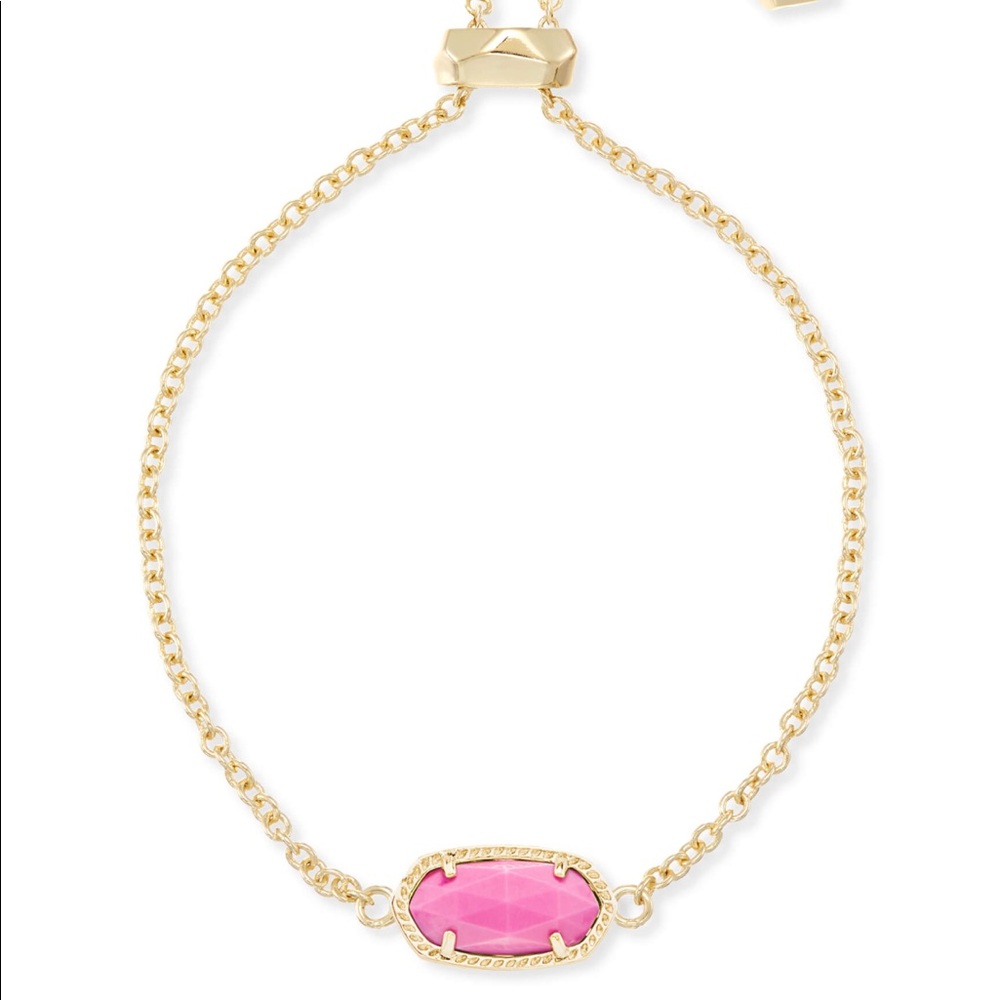 Elaina Gold Chain Bracelet In Magenta